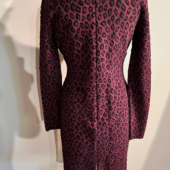 GIVENCHY NWT 2290.  Black Burgundy Leopard Print Dress Small - Picture 6 of 7